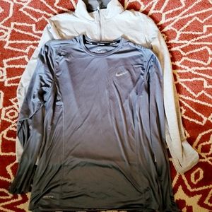 Set of 2 Under Armour Threadborne Heat Gear and Nike Neck DRI-FIT in size Large.